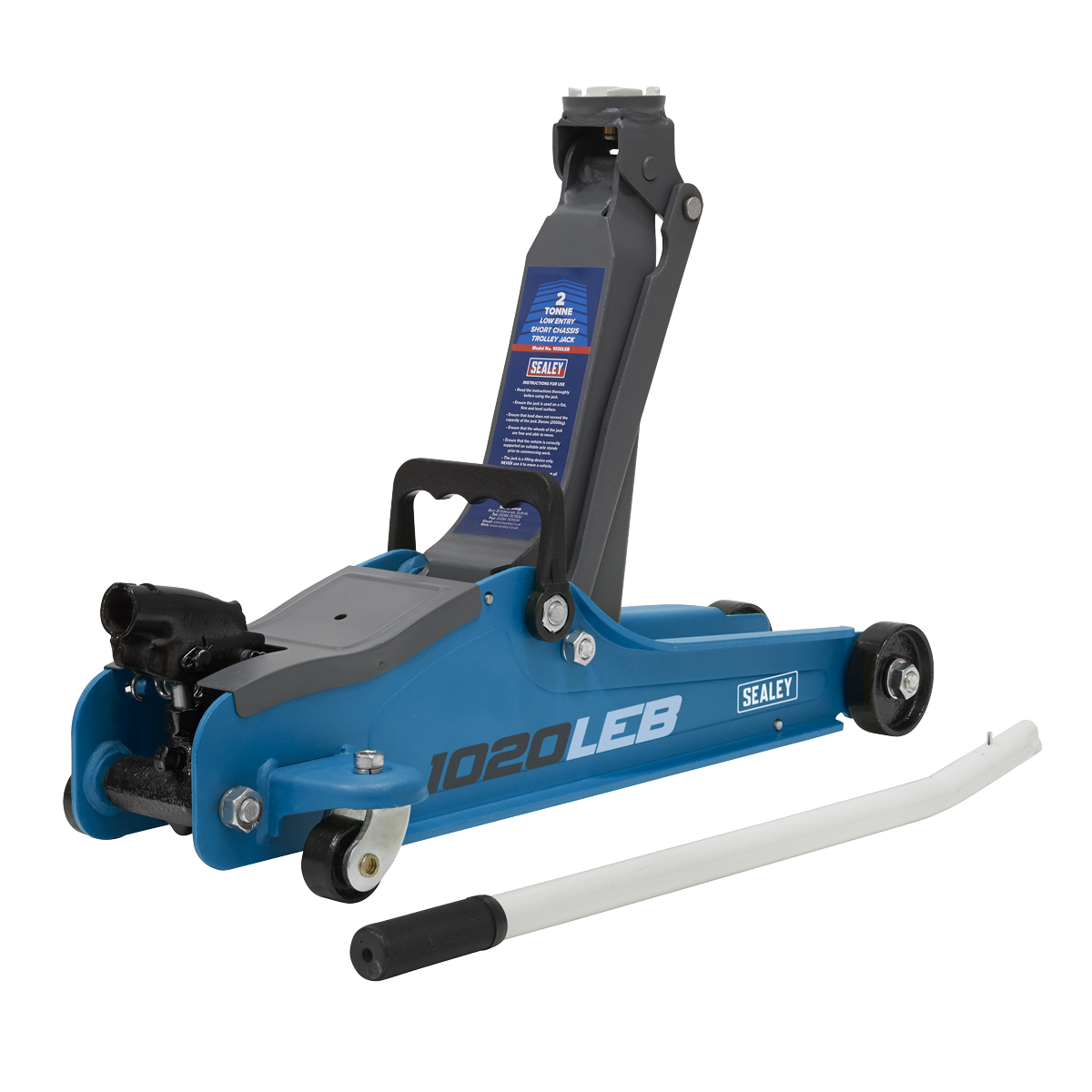 Trolley Jack 2tonne Low Entry Short Chassis - Blue