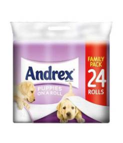 Added Andrex Toilet Roll Puppies On A Roll 24 Roll To Basket